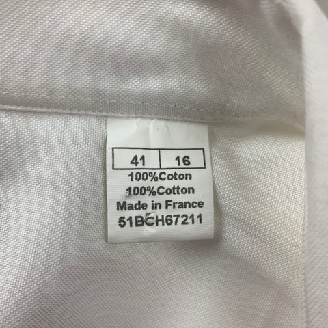 THIERRY MUGLER Size L White Cotton Snaps Long Sleeve Shirt