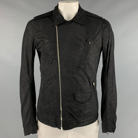 RICK OWENS Taille 42 Veste motard en cuir noir