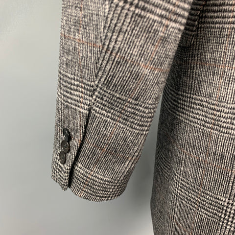 MAISON MARGIELA Size L Grey & Black Glenplaid Wool Notch Lapel Coat