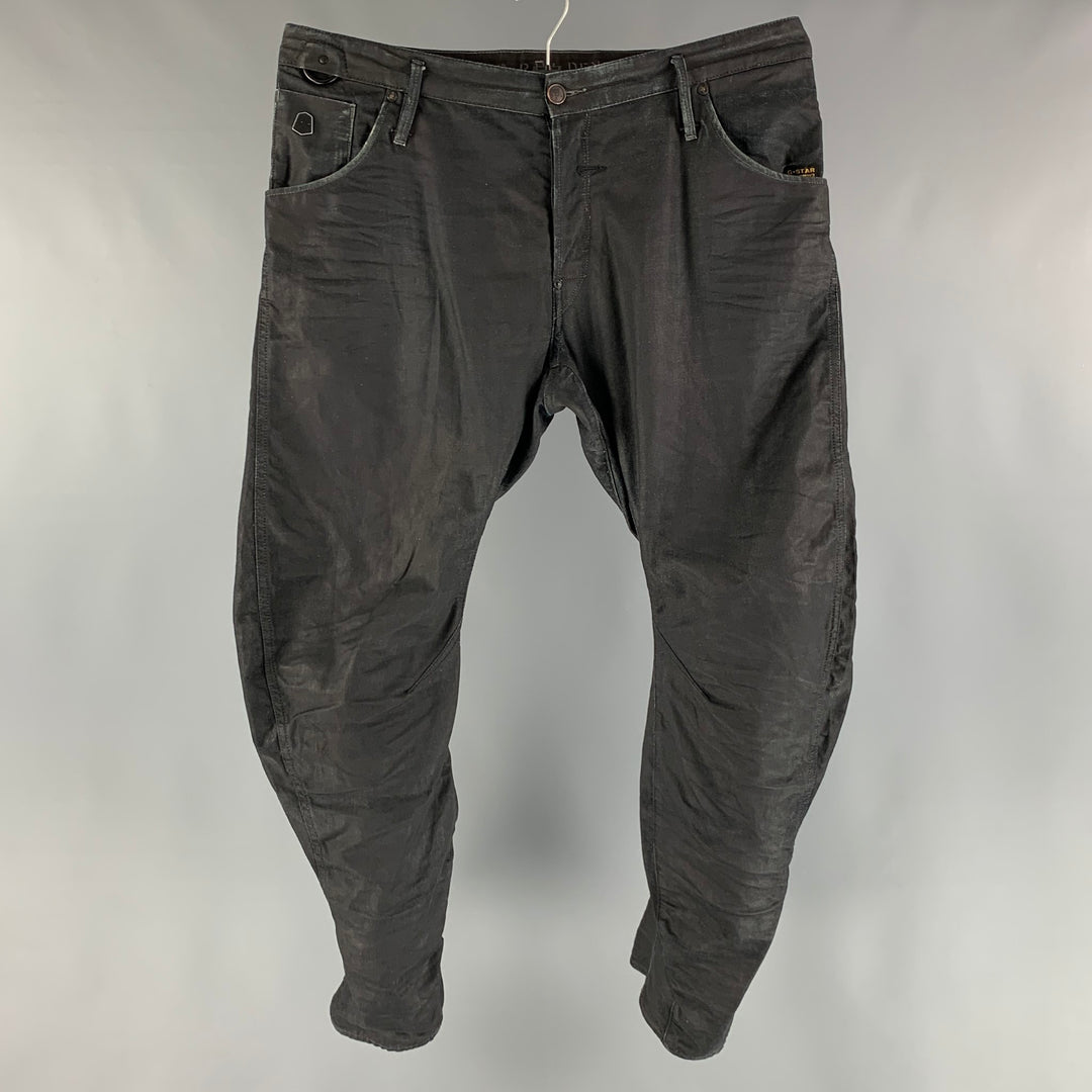 G-STAR Size 38 Black Slate Cotton Button Fly Jeans