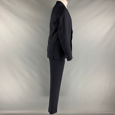 PAUL SMITH Taille 40 Costume simple boutonnage en laine marine