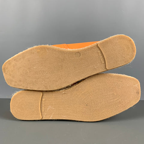 ORLEBAR BROWN Size 11 Orange Solid Cotton Blend Espadrille Loafers