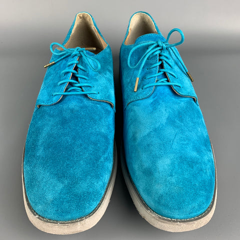 FLORSHEIM Size 12 Turquoise Suede Derby Lace Up Shoes