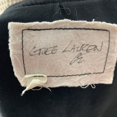 GREG LAUREN Size L Mixed Fabrics Denim Snaps Coat