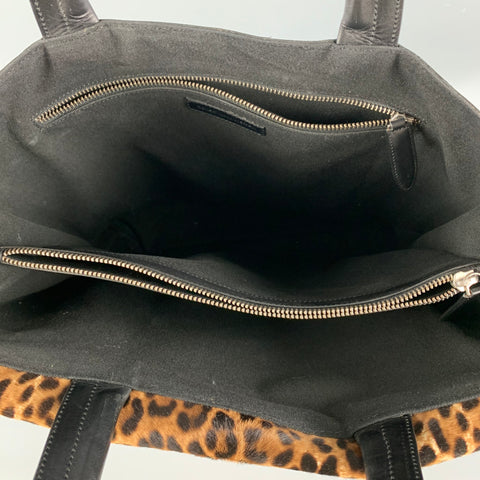 DRIES VAN NOTEN Sac à main fourre-tout en matériaux mélangés marron beige noir