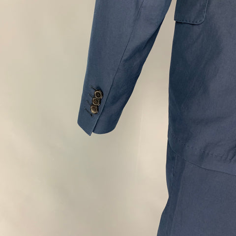DRIES VAN NOTEN Size 38 Navy Cotton Single Breasted Suit