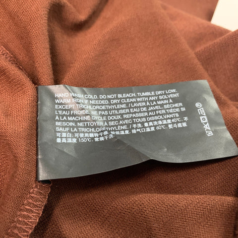 THEORY Size M Brown Silk Cotton Jersey T-shirt