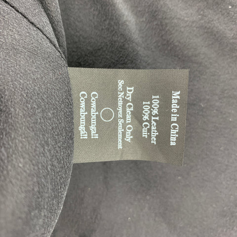 VENA CAVA Chaleco Cremallera Piel Negro Talla S