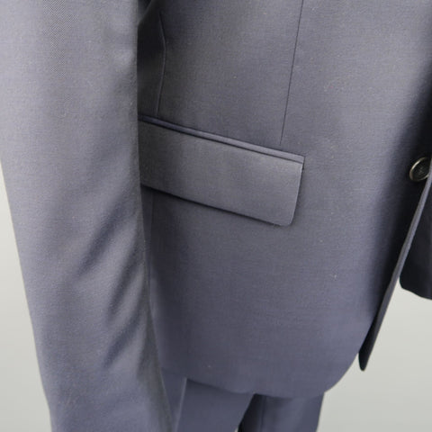 GIVENCHY 40 Short Navy Wool Notch Lapel Suit