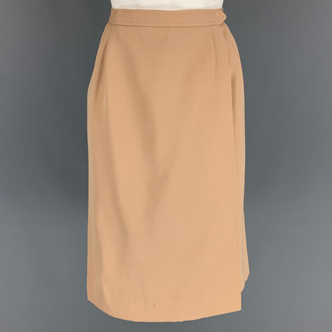 Vintage YVES SAINT LAURENT Rive Gauche Size 4 Beige Wrap Skirt