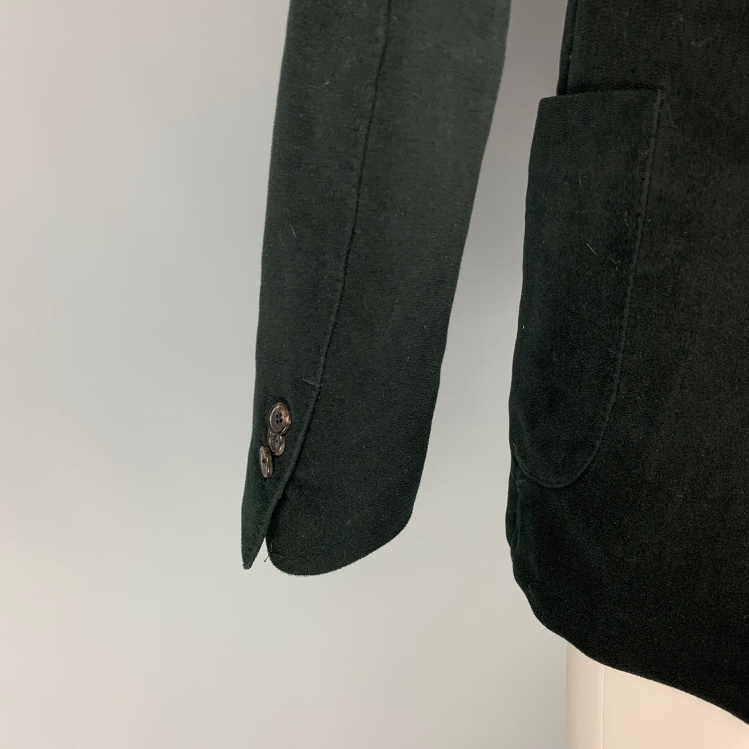 GABRIELE PASINI Size 40 Black Cotton Single Breasted Sport Coat
