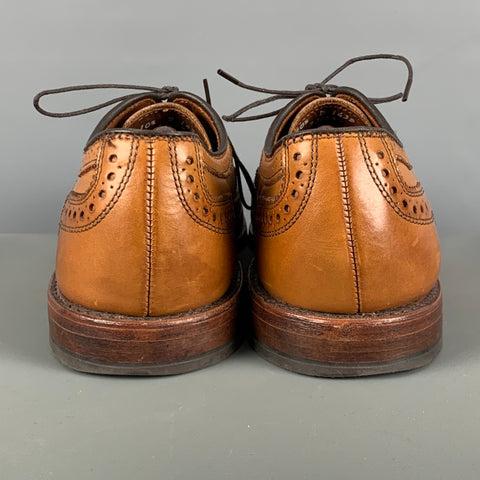 ALLEN EDMONDS Size 10.5 Brown Tan Perforated Leather Cap Toe Lace Up Shoes