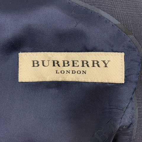 BURBERRY LONDON Size 40 Navy Glenplaid Wool / Mohair Single Breasted Suit