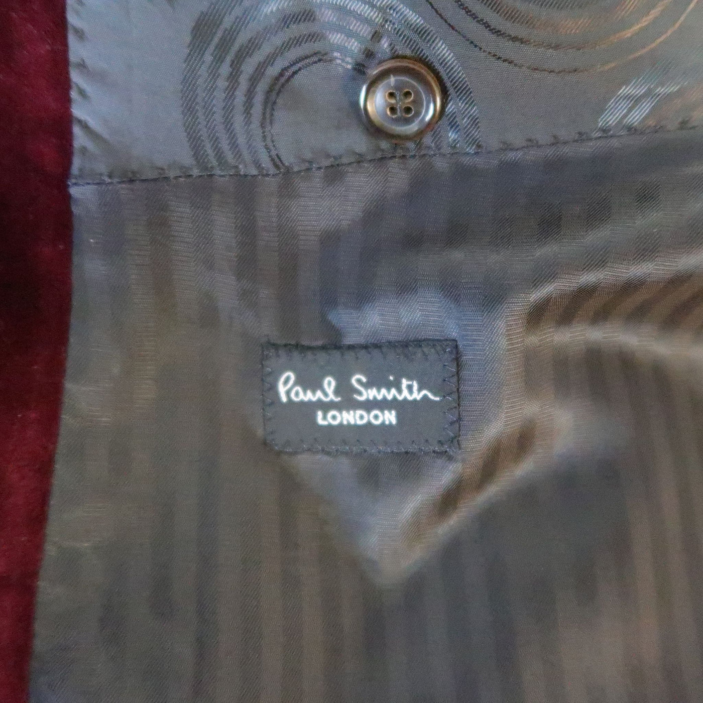 PAUL SMITH 40 Long Burgundy Velvet Notch Lapel Sport Coat Jacket