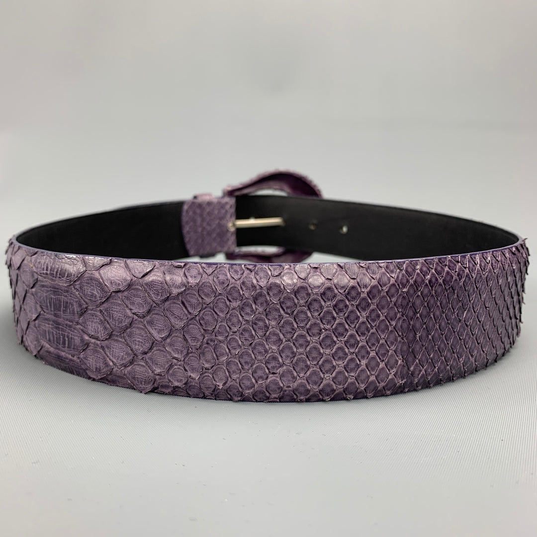 ORCIANI Purple Snake Skin Leather Belt