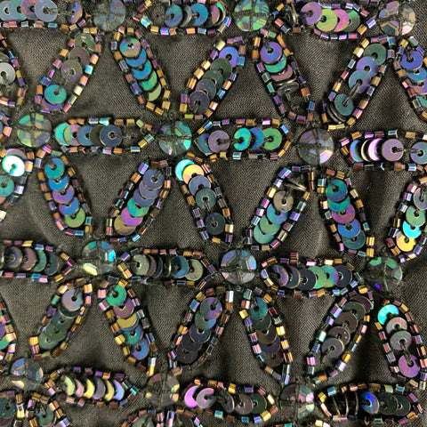 DRIES VAN NOTEN Navy Beaded Silk Scarves