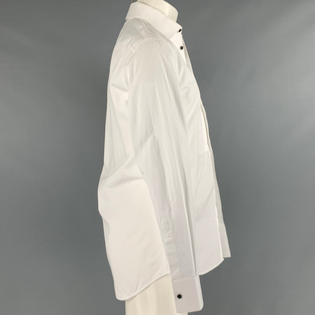 DSQUARED2 Size S White Cotton Tuxedo Long Sleeve Shirt