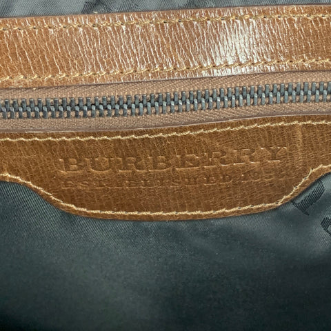 BURBERRY PRORSUM Fall 2008 Brown Leather Ostrich Trim Tote Bag