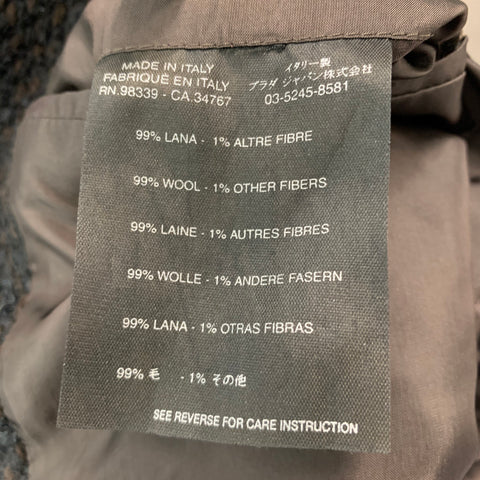 PRADA Size 40 Black Brown Tweed Wool Blend Patch Pockets Jacket