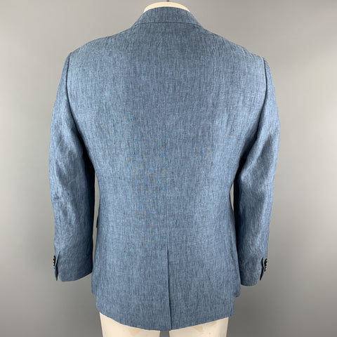 BANANA REPUBLIC Size 42 Blue Linen Notch Lapel Sport Coat