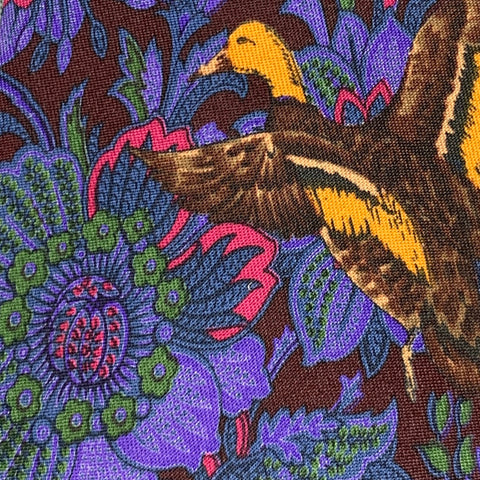 BALENCIAGA Purple Yellow Floral Silk Tie