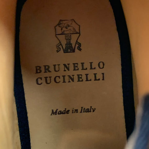 BRUNELLO CUCINELLI Taille 7 Bottes à bout d'aile en cuir suédé bicolore marron