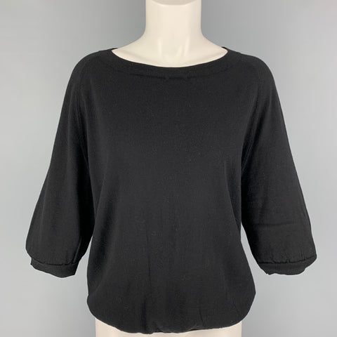 DRIES VAN NOTEN Taille L Pull à manches courtes en tricot noir