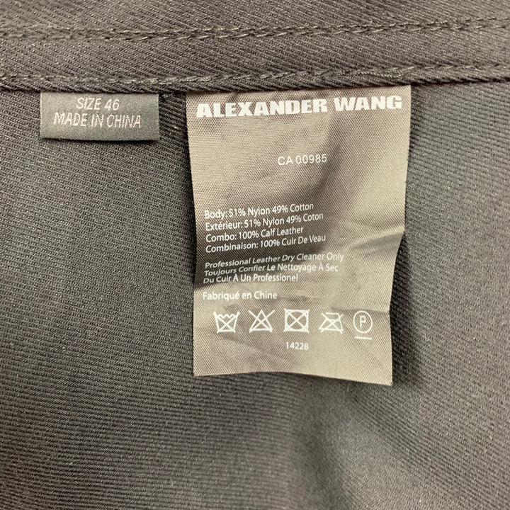ALEXANDER WANG Size 46 Black  Nylon / Cotton Single Breasted Coat