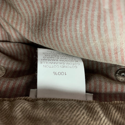 BRUNELLO CUCINELLI Size 32 Khaki Cotton Slim Button Fly Jeans