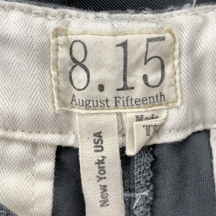 8.15 15 AOÛT Taille 30 Pantalon décontracté en coton uni ardoise avec braguette zippée