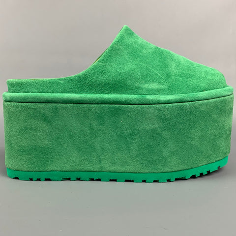 UGG x MOLLY GODDARD Zapatos planos con plataforma de ante verde talla 7