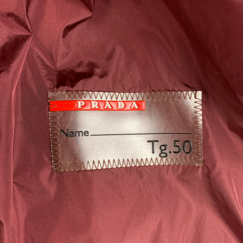PRADA SPORT Size 40 Burgundy & Pink Color Block Nylon Hooded Jacket