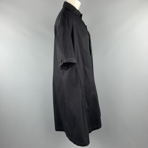 COMME des GARCONS Size S Black Cotton Peter Pan Collar Oversized Shirt Dress