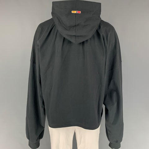REEBOK by Pyer Moss Size XL Charcoal Cotton Cropped Hoodie