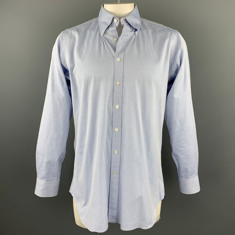 HAMILTON Size L Blue Pinstripe Cotton Button Down Long Sleeve Shirt