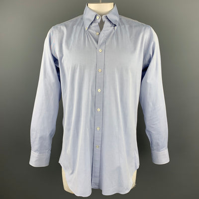 HAMILTON Size L Light Blue Cotton Button Down Long Sleeve Shirt