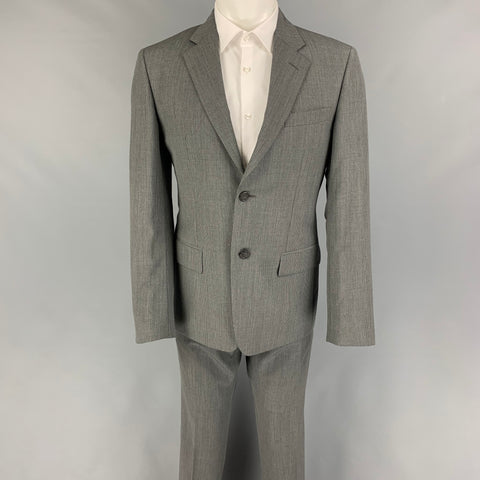 PRADA Size 40 Grey Silver Pinstripe Virgin Wool Silk Suit
