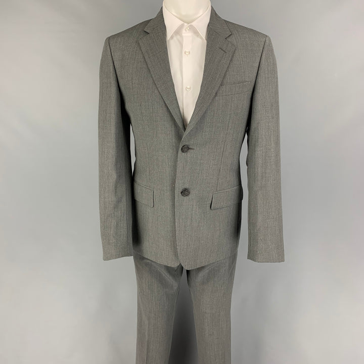 PRADA Size 40 Grey Silver Pinstripe Virgin Wool Silk Suit