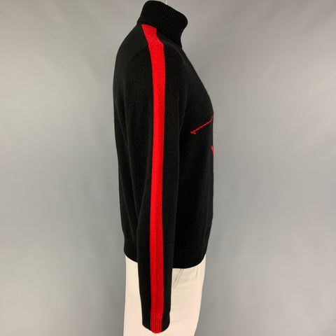 POLO by RALPH LAUREN Size L Black Red Cashmere Turtleneck Sweater