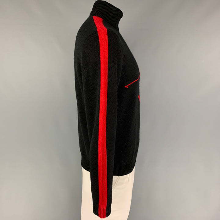 POLO by RALPH LAUREN Size L Black Red Cashmere Turtleneck Sweater