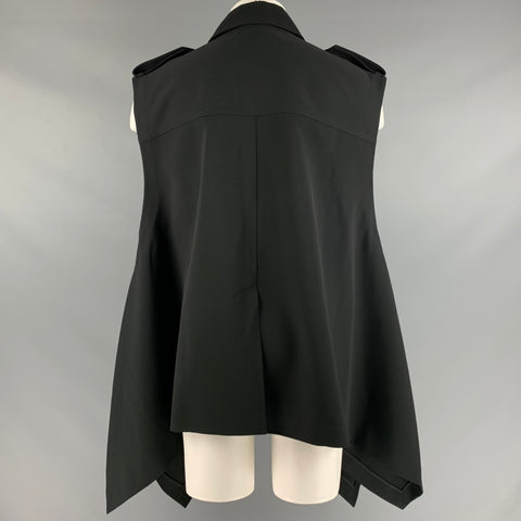 FENG CHEN WANG Size M Black Polyester Asymmetrical Vest