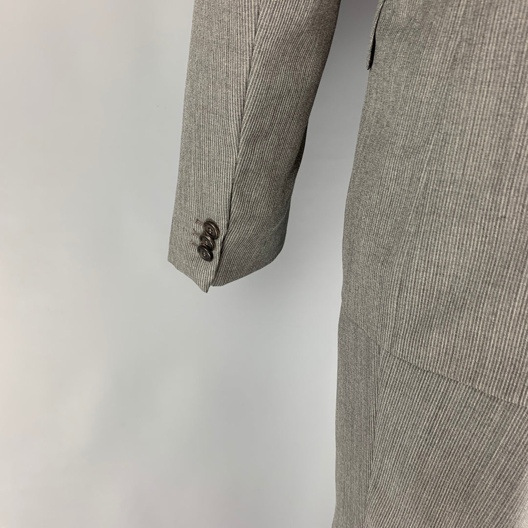 PRADA Size 40 Grey Silver Pinstripe Virgin Wool Silk Suit