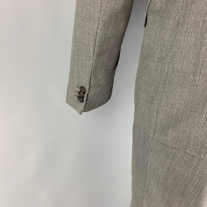 PRADA Size 40 Grey Silver Pinstripe Virgin Wool Silk Suit