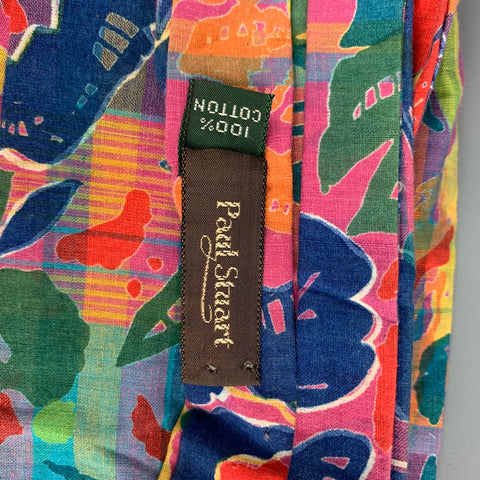 PAUL STUART Multi-Color Abstract Cotton Tie