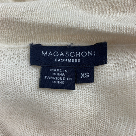 MAGASCHONI Size XS Cream Cashmere Open Front Cardigan