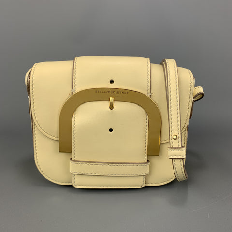 STELLA McCARTNEY Pastel Yellow Faux Leather Oversized Buckle CIEL Bag