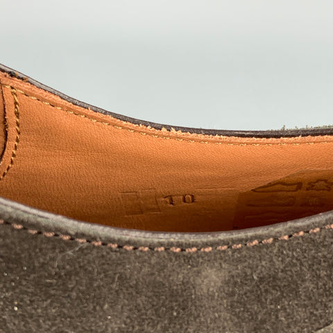 LANVIN Size 11 Brown Suede Lug Sole Lace Up Shoes