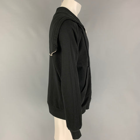 DRIES VAN NOTEN Size S Black Cotton Zipped Hood Jacket