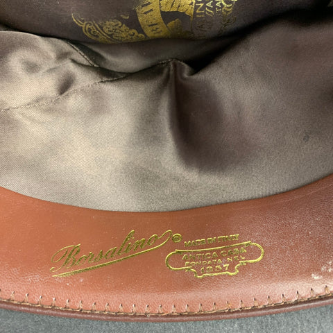 BORSALINO Beaver Olive Felt Ribbon Feather Hat
