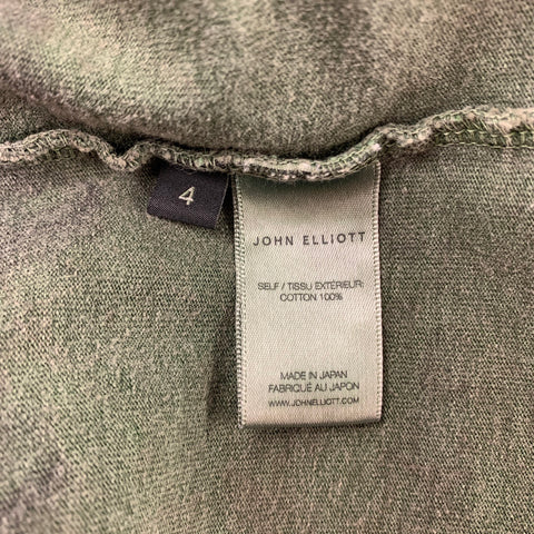 JOHN ELLIOTT Size XL Olive Dyed Cotton Short Sleeve T-shirt